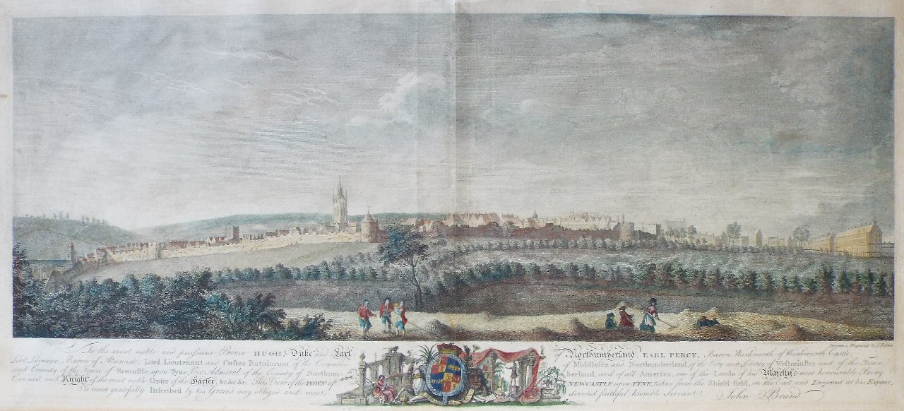 Print - View of the Town of Newcastle-upon-Tyne, taken from the Shield-Field - Fittler
